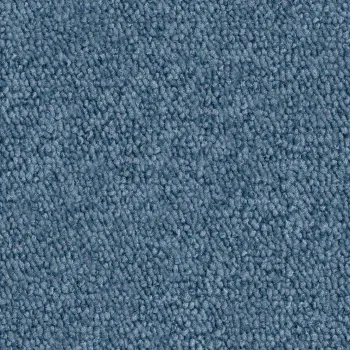 Wohnraum mit Vorwerk Rondo Teppichboden in Hellblau – frische Raumwirkung, gleichmäßige Struktur, moderne Optik